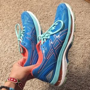 Womens Asics Blue/Coral GEL-nimbus 19